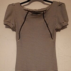 Gianni Bini Black & Cream Striped Bodycon Dress | Size M